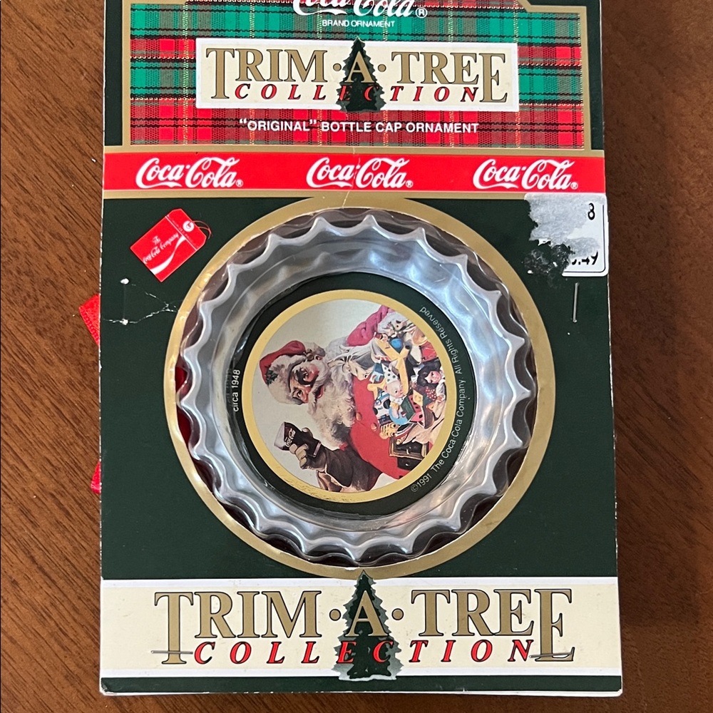 Coca-Cola Trim-A-Tree Santa Ornament - Red and Gold